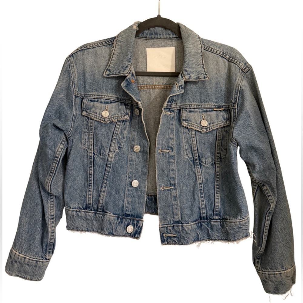 MOTHER Distressed Blue Jean Jacket